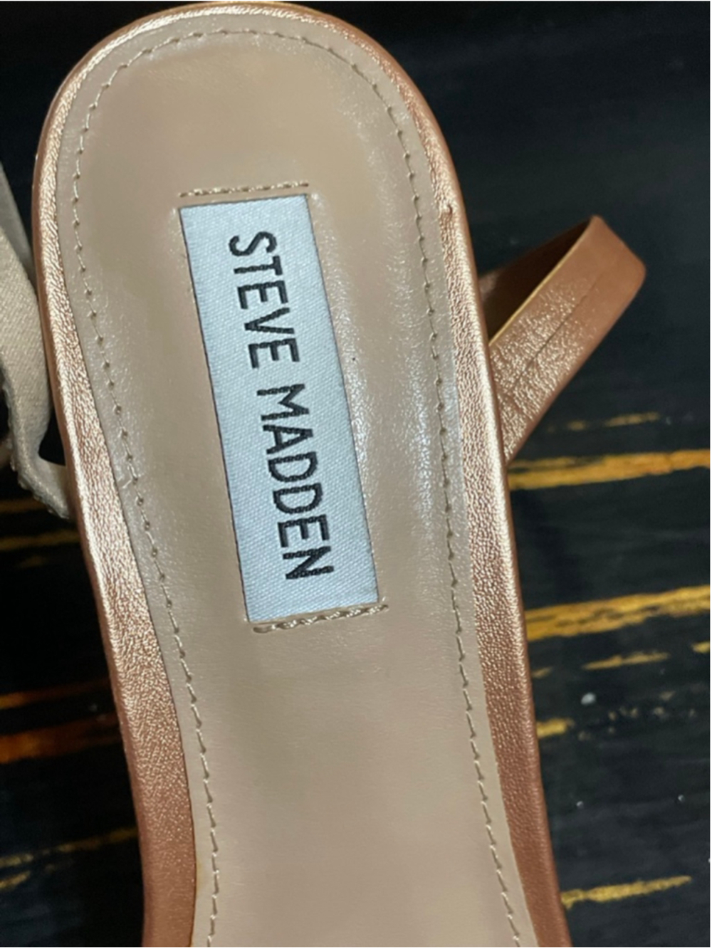 Women's size 9 Steve Madden Rose Gold Rhinestone Ankle Wrap Heels - Picture 10 of 10